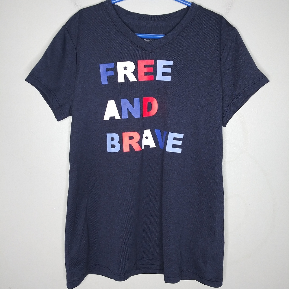 Reebok Short Sleeve Athletic V Neck T Shirt